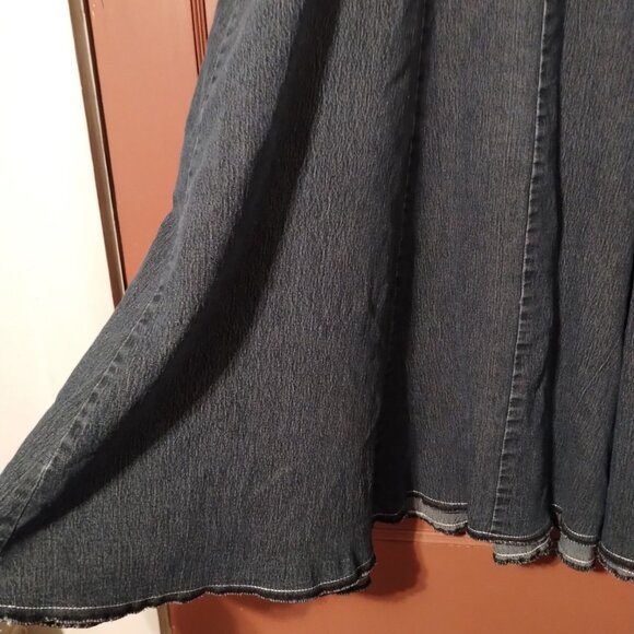 CATO Women's Cotton BLEND BLUE DENIM ANKLE LENGTH Jean MAXI Skirt PLUS Size 20W - Picture 3 of 8